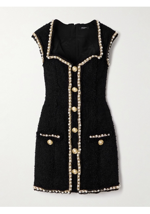 Balmain - Embellished Metallic Tweed Mini Dress - Black - FR 34,FR 36,FR 38,FR 40,FR 42