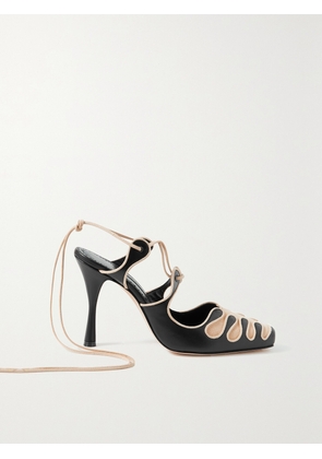 Manolo Blahnik - Antero 105 Leather And Suede Pumps - Black - IT35,IT36,IT37,IT38,IT39,IT40,IT41,IT42