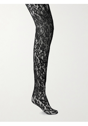 Valentino Garavani - Stretch-corded Lace Tights - Black - P/S,S/M,L/XL