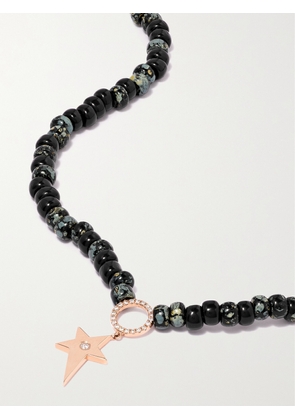 Diane Kordas - 14-karat Rose Gold, Bead And Diamond Necklace - One size