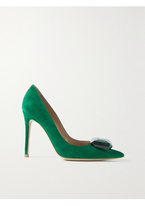Gianvito Rossi - 105 Embellished Suede Pumps - Green - IT35,IT35.5,IT36,IT36.5,IT37,IT37.5,IT38,IT38.5,IT39,IT39.5,IT40,IT40.5,IT41,IT41.5,IT42