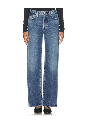 AGOLDE Harper Mid Rise Relaxed Straight Jeans in Blue. Size 28. Also in 33.