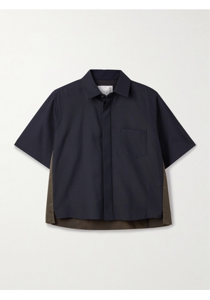 Sacai - Crepe And Shell Shirt - Blue - 1,2,3,4