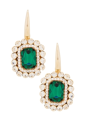 Anton Heunis Octagon Brooch Hook Earrings in Green.