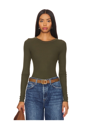 Enza Costa Silk Knit Long Sleeve Crew in Army. Size S. Also in XS.