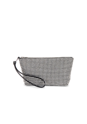 Alexander Wang Heiress Wristlet Zip Pouch in Metallic Silver.