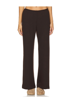 DONNI. The Sweater Rib Simple Pant in Brown. Size L. Also in S.