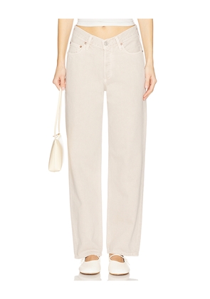 AGOLDE V-waist Baggy Jeans in Cream. Size 29. Also in 30, 31.