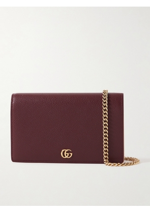 Gucci - Petite Marmont Textured-leather Wallet - Burgundy - One size
