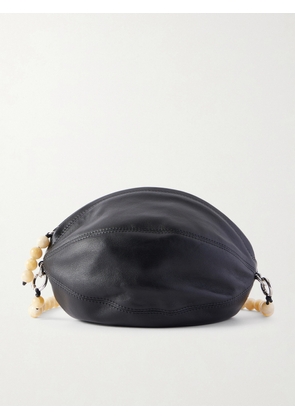 LEMAIRE - Balloon Bead-embellished Leather Pouch - Black - One size