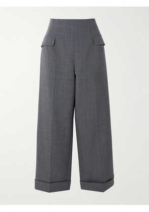 Emilia Wickstead - Eimear Recycled-woven Wide-leg Pants - Gray - UK 4,UK 6,UK 8,UK 10,UK 12,UK 14,UK 16