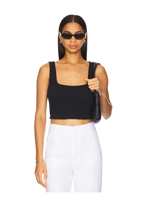 Enza Costa Jacquard Princess Cut Top in Black. Size M. Also in S.