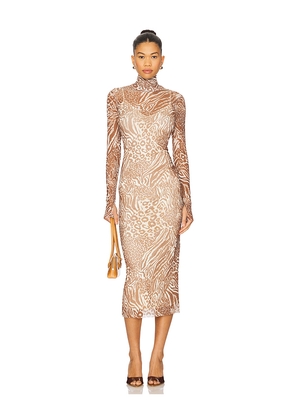 AFRM Shailene Dress in Brown. Size L. Also in M, XL.