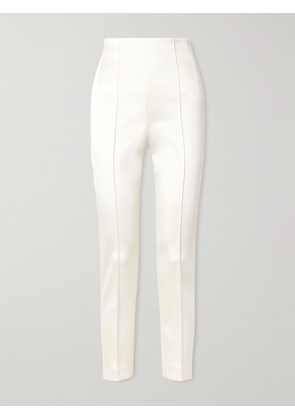 WARDROBE.NYC - Recycled-satin Crepe Tapered Pants - Off-white - x small,small,medium,large,x large