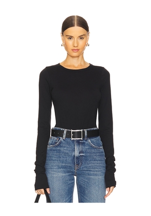 Eterne Long Sleeve Baby Tee in Black. Size S. Also in XS, XL.