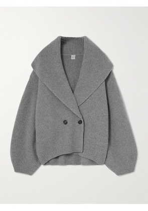 TOTEME - Oversized Ribbed Wool Cardigan - Gray - x small,small,medium,large,x large