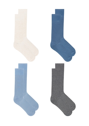 Calvin Klein 4 Pack Rayon Bamboo Dress Crew Socks in Blue.