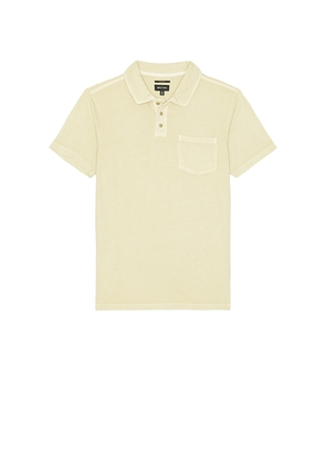 Brixton Vintage Wash Short Sleeve Polo in Beige. Size L. Also in S.