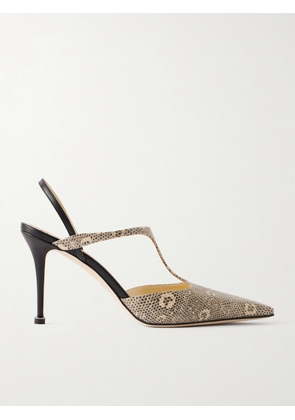 Manolo Blahnik - Titon 90 Lizard-effect Leather Slingback Pumps - Animal print - IT35,IT36,IT36.5,IT37,IT37.5,IT38,IT38.5,IT39,IT39.5,IT40,IT40.5,IT41,IT41.5,IT42,IT43