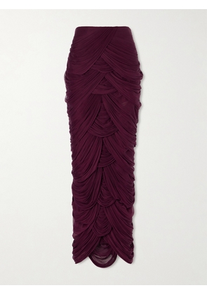 Danielle Frankel - Cosette Draped Tulle Maxi Skirt - Purple - US0,US2,US4,US6,US8