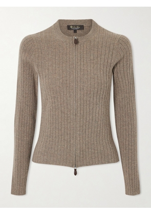 Loro Piana - Ribbed Cashmere Cardigan - Brown - IT36,IT38,IT40,IT42,IT44,IT46,IT48