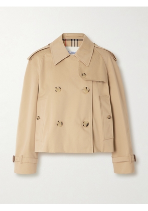 Burberry - Double-breasted Cotton-gabardine Trench Coat - Neutrals - UK 4,UK 6,UK 8,UK 10,UK 12,UK 14,UK 16