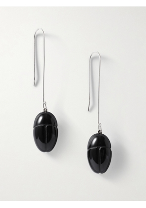 Sophie Buhai - Scarab Silver Onyx Drop Earrings - Black - One size