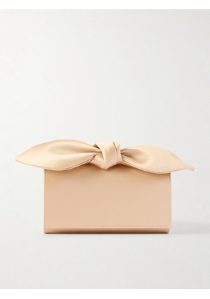Aquazzura - Bow Tie Mini Satin Clutch - Gold - One size