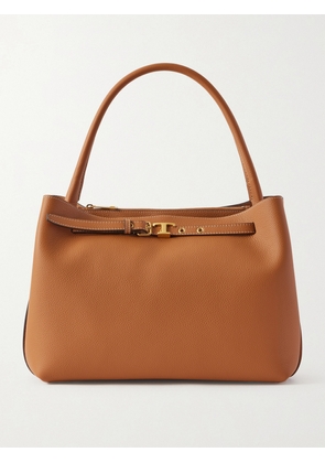 Tod's - Small Belted Textured-leather Tote - Brown - One size