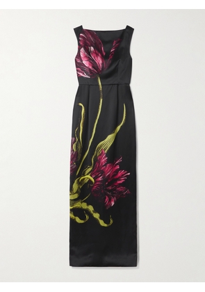 Erdem - Floral-print Duchesse-satin Gown - Black - UK 6,UK 8,UK 10,UK 12,UK 14,UK 16,UK 18