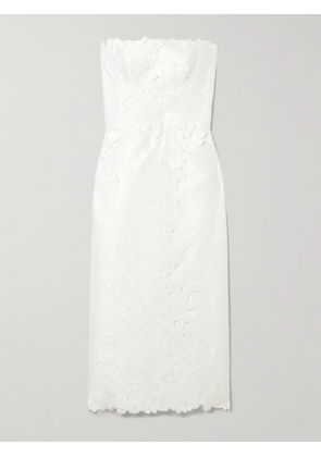 Costarellos - Astelle Strapless Guipure Lace Midi Dress - White - FR 34,FR 36,FR 38,FR 40,FR 42,FR 44,FR 46
