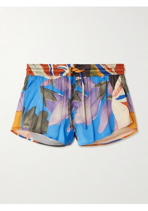 Donde Esteban - Palenque Flores Printed Satin Shorts - Multi - x small,small,medium,large,x large