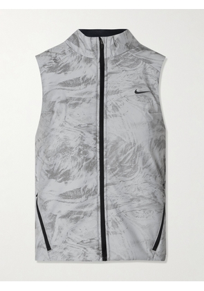 Nike - Swift Rubber-trimmed Padded Shell Vest - Silver - x small,small,medium,large,x large