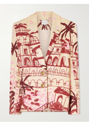 Johanna Ortiz - Rock The Plan Printed Linen Blazer - Ecru - x small,small,medium,large,x large