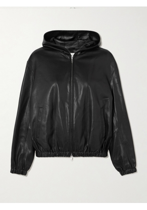 Nour Hammour - Leo Hooded Paneled Leather Jacket - Black - x small,small,medium,large