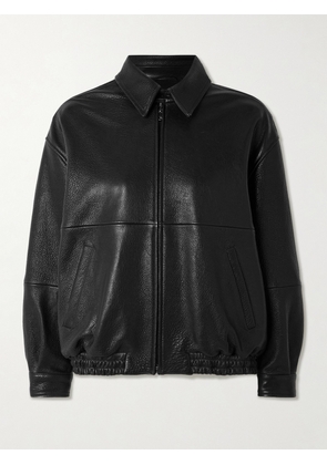 Nour Hammour - Doran Paneled Textured-leather Jacket - Black - x small,small,medium,large,x large