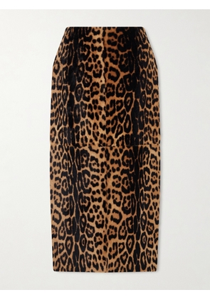 Nour Hammour - Elyse Leopard-print Shearling Skirt - Animal print - FR 34,FR 36,FR 38,FR 40,FR 42,FR 44