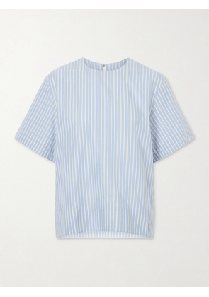 RABANNE - Striped Cotton-poplin T-shirt - Blue - FR 34,FR 36,FR 38,FR 40,FR 42,FR 44