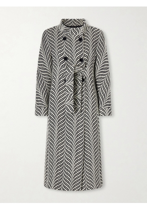 Valentino Garavani - Double-breasted Belted Wool-blend Jacquard Coat - Black - IT36,IT38,IT40,IT42,IT44,IT46