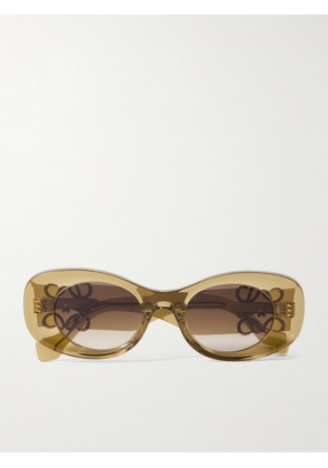 Loewe - Anagram Oversized Cat-eye Acetate Sunglasses - Yellow - One size