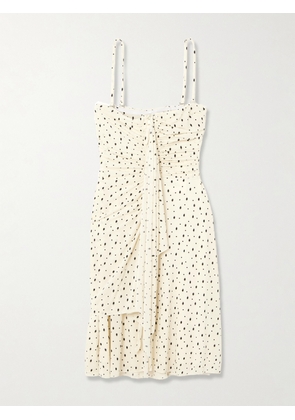 Isabel Marant - Gemma Ruched Draped Polka-dot Stretch-jersey Mini Dress - Ecru - FR 34,FR 36,FR 38,FR 40,FR 42