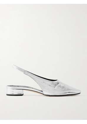 Aeyde - Dua Metallic Crinkled-leather Slingback Pumps - Silver - 35,36.5,39.5,37,38,37.5,39,38.5,41.5,41,40.5,36,40,42