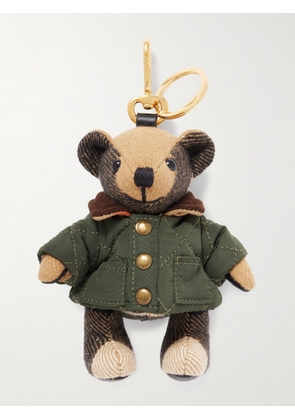 Burberry - Gold-tone Shell And Cashmere Keychain - Green - One size