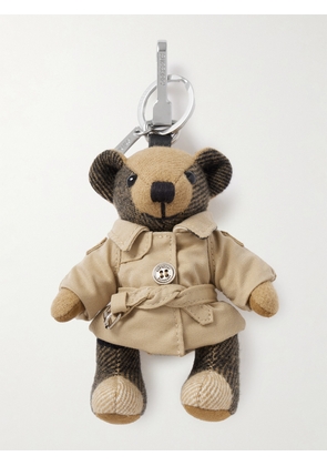 Burberry - Silver-tone, Cotton-gabardine And Cashmere Charm - Brown - One size