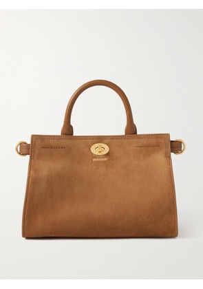 Burberry - Leather-trimmed Suede Tote - Brown - One size