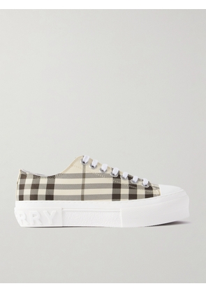 Burberry - Checked Canvas Sneakers - Neutrals - IT36,IT36.5,IT37,IT37.5,IT38,IT38.5,IT39,IT39.5,IT40,IT40.5,IT41