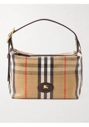 Burberry - Leather-trimmed Checked Coated-canvas Shoulder Bag - Neutrals - One size