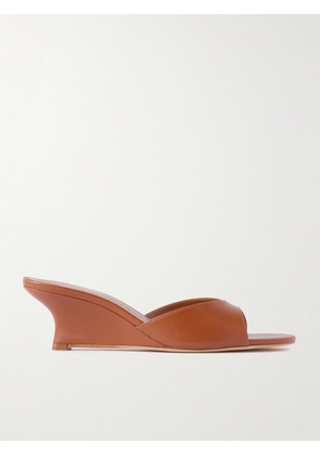 STAUD - Brigitte Leather Wedge Mules - Brown - IT35,IT35.5,IT36,IT36.5,IT37,IT37.5,IT38,IT38.5,IT39,IT39.5,IT40,IT40.5,IT41,IT41.5,IT42