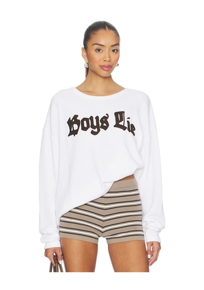 Boys Lie Rocker Thermal Bf Longsleeve Tee in White.