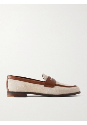 Church's - Heswall 2 Leather-trimmed Canvas Penny Loafers - Neutrals - IT36,IT36.5,IT37,IT37.5,IT38,IT38.5,IT39,IT39.5,IT40,IT40.5,IT41,IT41.5,IT42